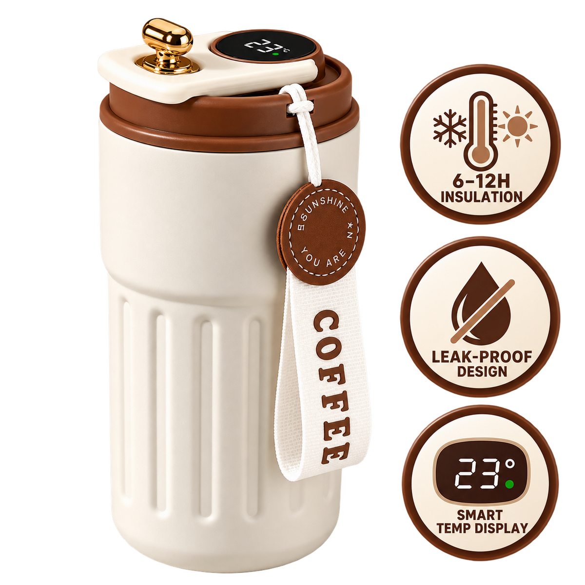 MugPrime™ - Smart Temperature Display Travel Mug